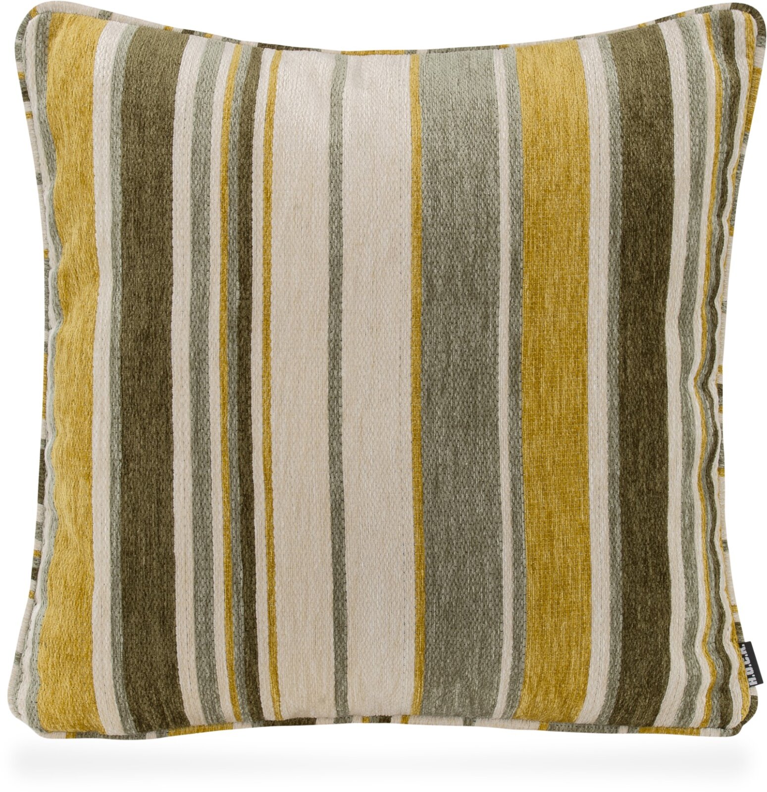 H.O.C.K. Bobetta Kissen mit Keder 50x50cm Streifen col. 01 khaki / olive