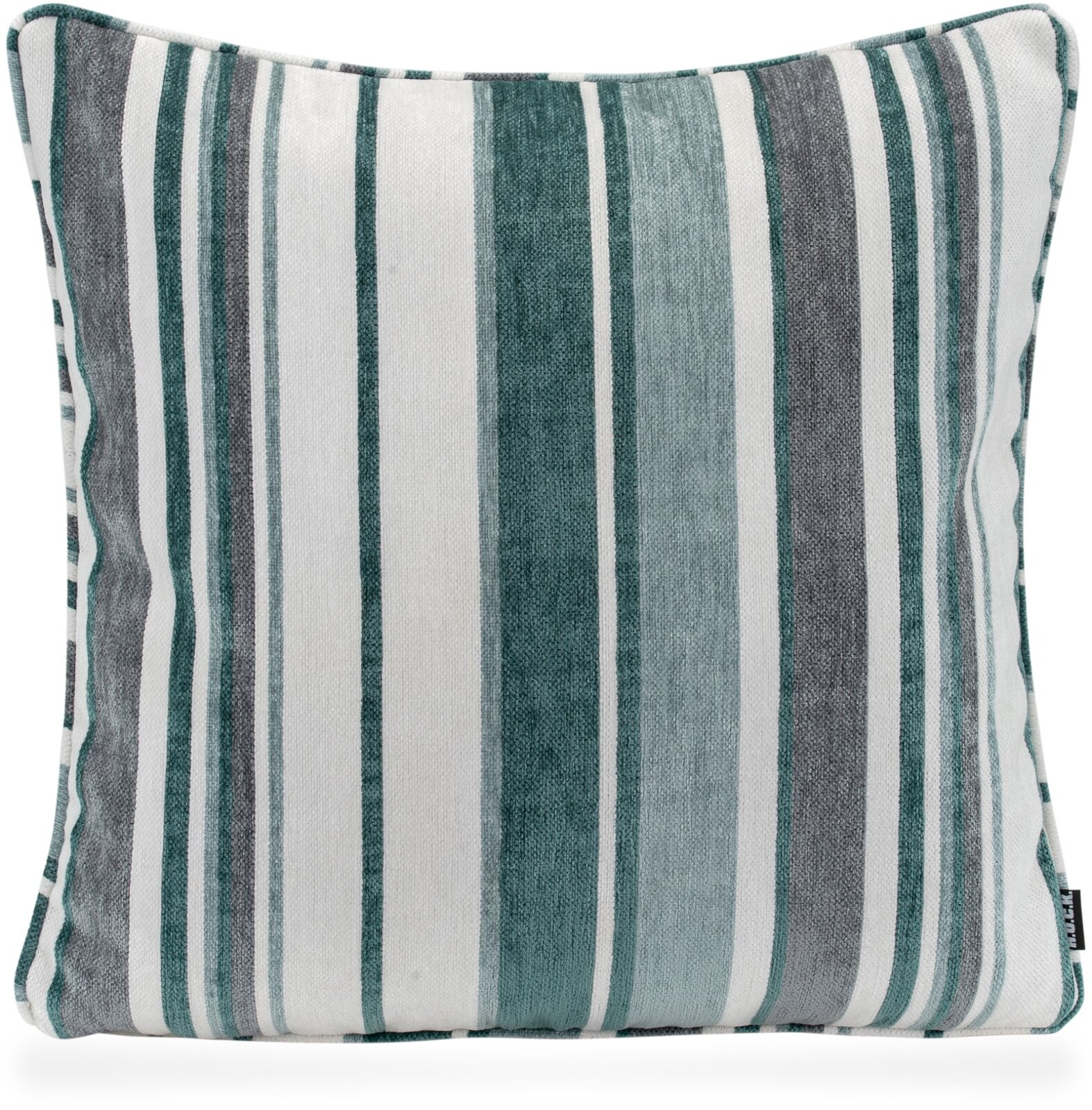 H.O.C.K. Bobetta Kissen mit Keder 50x50cm Streifen col. 06 aqua / weiß