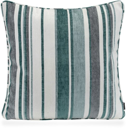H.O.C.K. Bobetta Kissen mit Keder 50x50cm Streifen col. 06 aqua / weiß