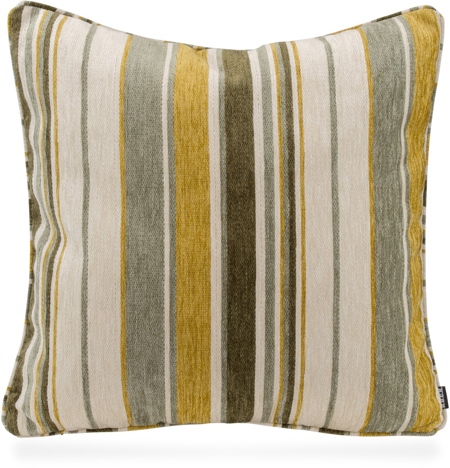 H.O.C.K. Bobetta Kissen mit Keder 60x60cm Streifen col. 01 khaki / olive