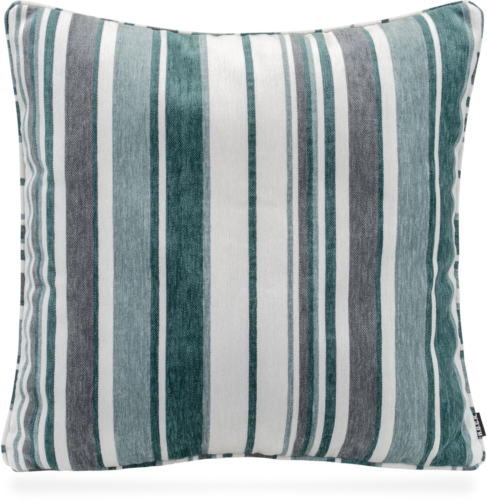 H.O.C.K. Bobetta Kissen mit Keder 60x60cm Streifen col. 06 aqua / weiß