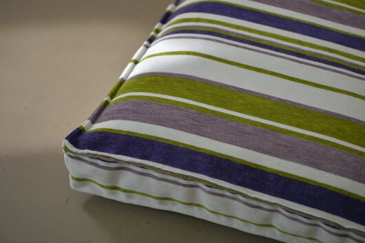H.O.C.K. Bobetta Bodenkissen mit Biese 60x60x10cm Streifen col. 07 green / lila