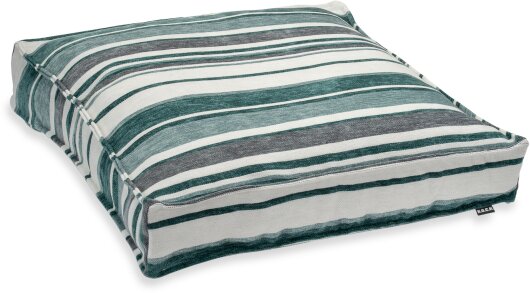 H.O.C.K. Bobetta Bodenkissen mit Biese 60x60x10cm Streifen col. 06 aqua / weiß