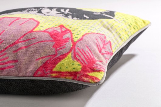 H.O.C.K. Lieblingstiere Wendekissen gelb mit Keder grau 45x45cm ELEFANT Fanti by Anna Flores