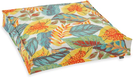 H.O.C.K. Tropical Outdoor Bodenkissen BODO 60x60x10cm col. 230 yellow aqua multi sunny