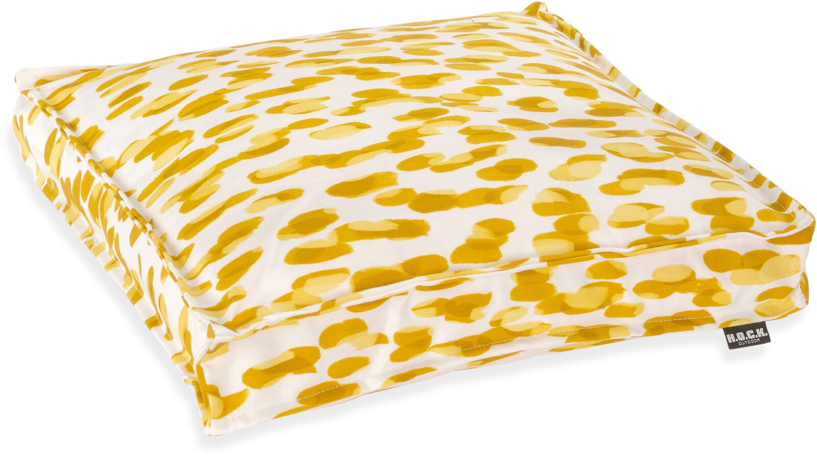 H.O.C.K. Sally Outdoor Sitzkissen 40x40x5cm col. 235 gelb sunny | Leo-Muster