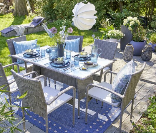 H.O.C.K. Loana Outdoor Kissen 50x50cm col. 100 aqua türkis petrol sunny