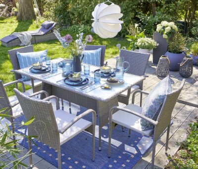 H.O.C.K. Loana Outdoor Kissen 50x50cm col. 100 aqua türkis petrol sunny