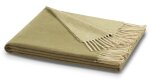 BIEDERLACK Decke Plaid Stella olive grün einfarbig...