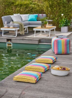 H.O.C.K. Yucatan Outdoor Kissen 50x50cm magenta all...