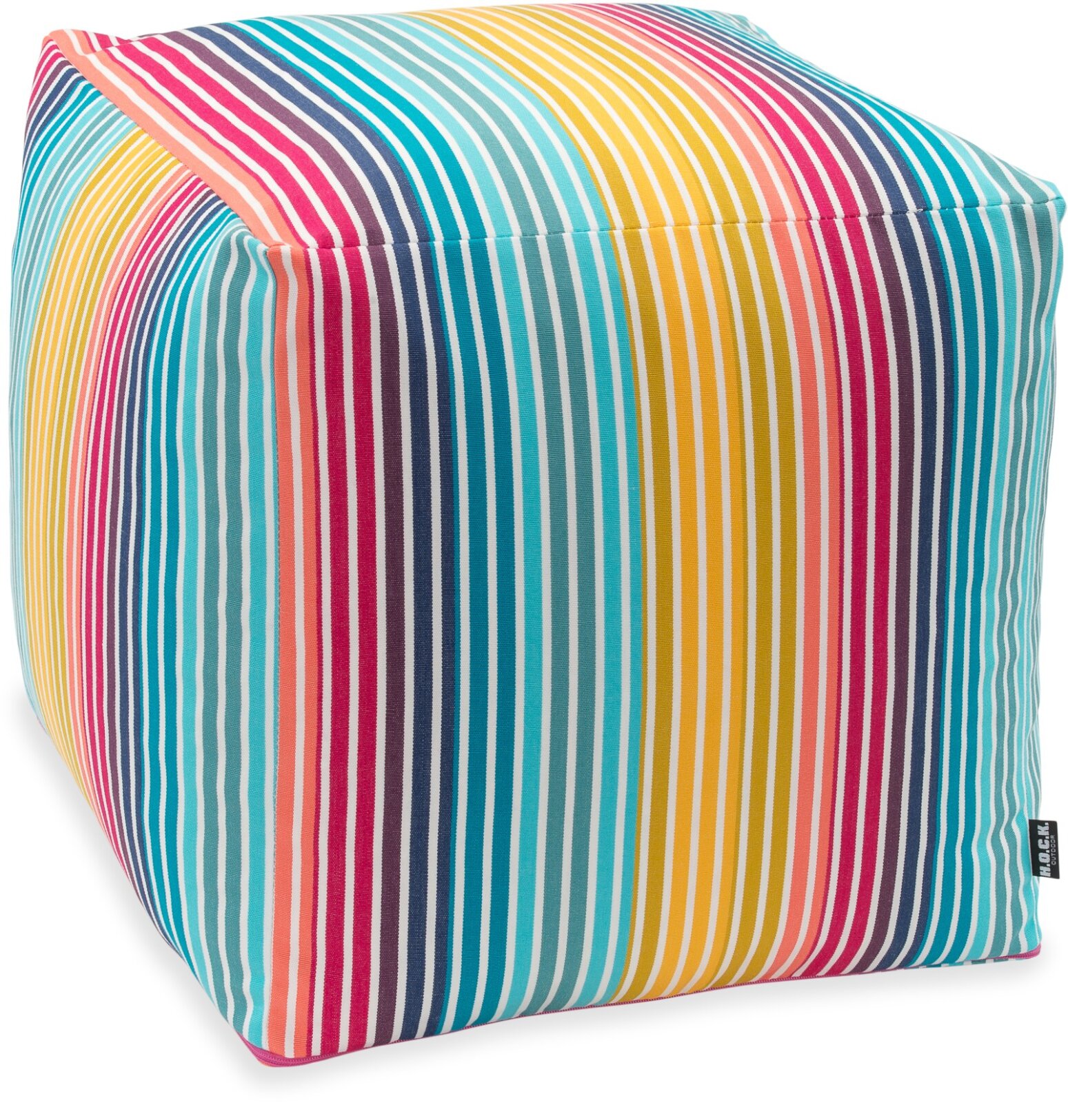 H.O.C.K. Yucatan Outdoor Bean Cube Pouf 40x40x40cm Streifen magenta all colours 402