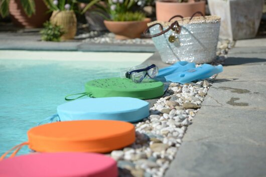 H.O.C.K. Miami Outdoor Poolkissen rund ø40x5cm ice grey
