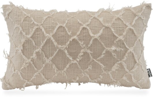 H.O.C.K. Nuvole Kissen 50x30cm natur beige col. 400 mit Fransen