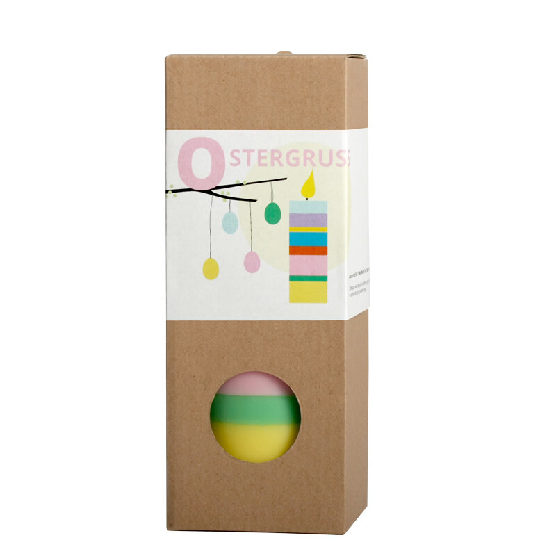 NTG Stumpenkerze "Dicker Osterstrauch" pastell flieder rosa gelb multicolor