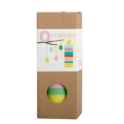 NTG Stumpenkerze "Dicker Osterstrauch" pastell...