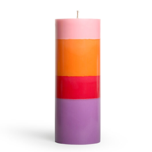 NTG Stumpenkerze "Dicke Freundschaft" lila, rot, orange, rosa