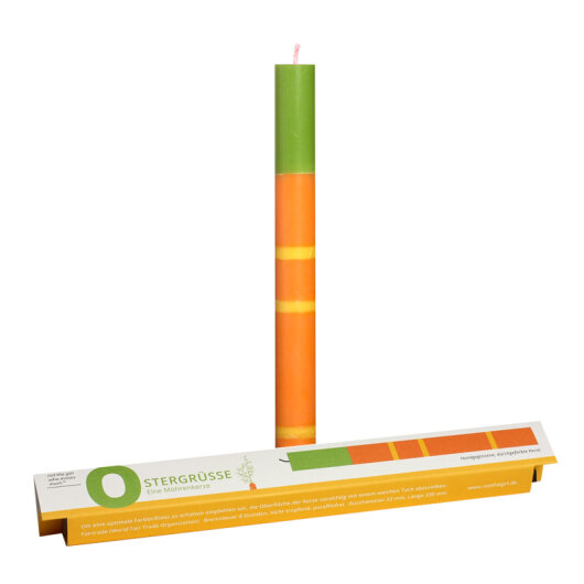 NTG Kerze "Möhre / Easter" orange, gelb, grün