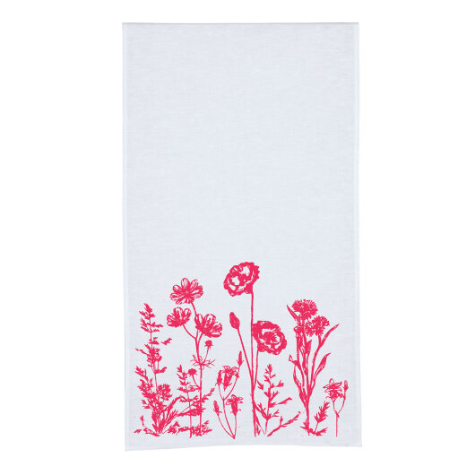 FROHSTOFF Tischläufer ca. 45x160cm weiß mit Wildblumen neonrot