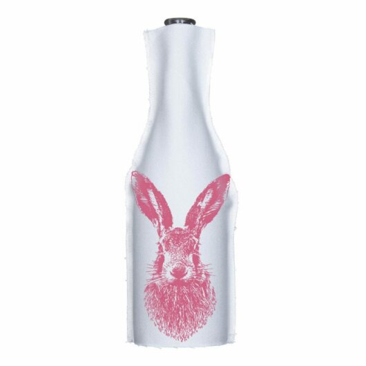 FROHSTOFF Flaschenhusse mit Feldhase neonpink Ostern