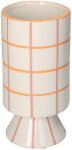 KRST Vase Streifen Mix 11x11x22cm orange rosa pastell