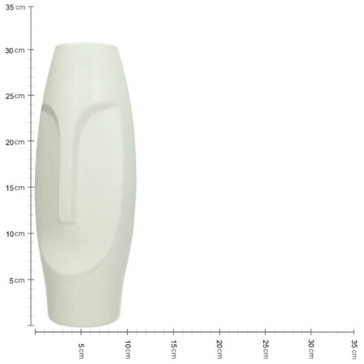 KRST Vase mit Gesicht 12x11x31cm weiß
