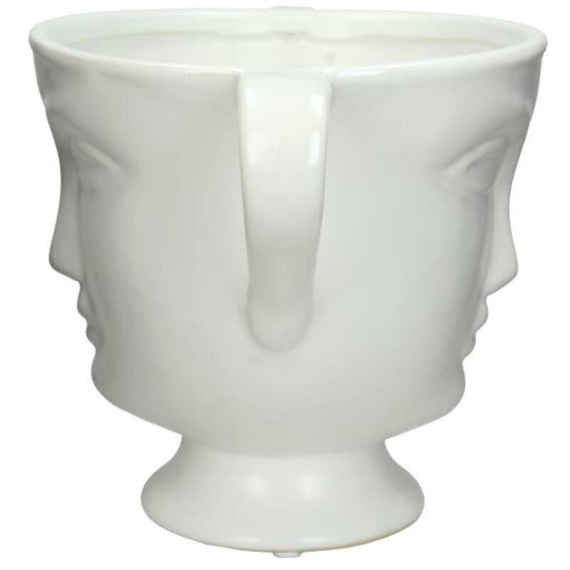 KRST Blumentopf mit Gesicht 30x20x19cm weiß