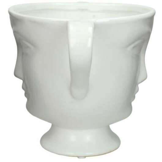 KRST Blumentopf mit Gesicht 30x20x19cm weiß