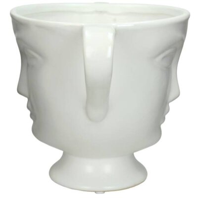 KRST Blumentopf mit Gesicht 30x20x19cm weiß