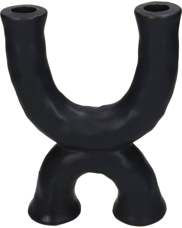 KRST Kerzenständer schwarz 17x6x22cm für zwei schmale Kerzen