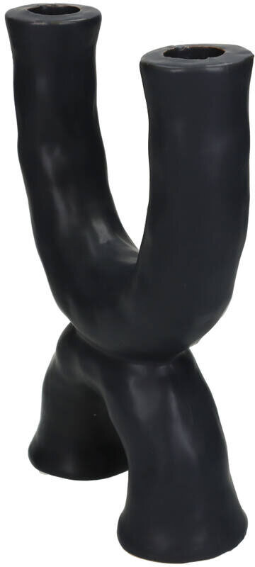 KRST Kerzenständer schwarz 17x6x22cm für zwei schmale Kerzen