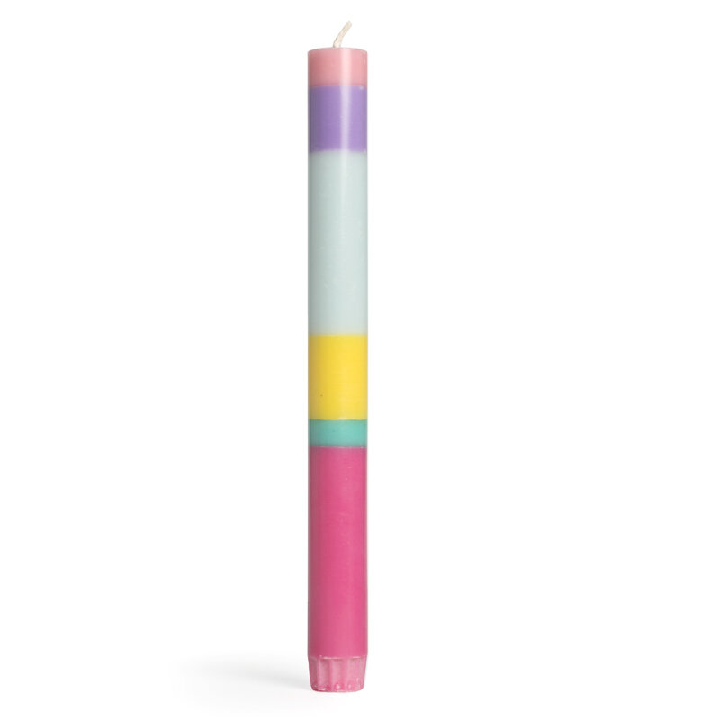 NTG Kerze "Geburtstag" gestreift pink, lila, baby blau