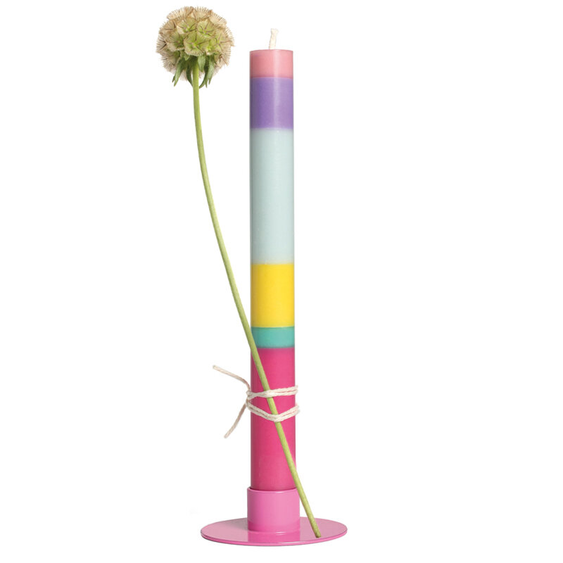 NTG Kerze "Geburtstag" gestreift pink, lila, baby blau