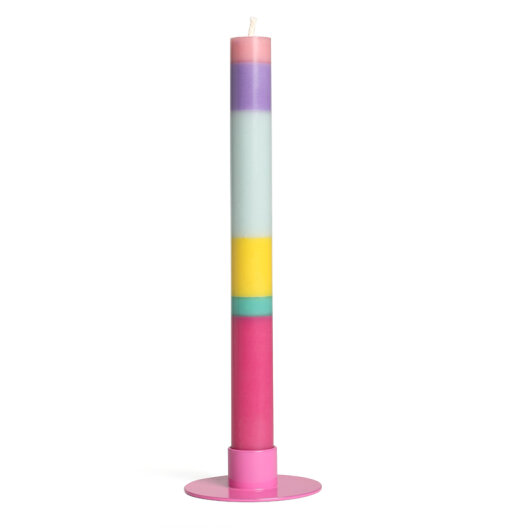 NTG Kerze "Geburtstag" gestreift pink, lila, baby blau