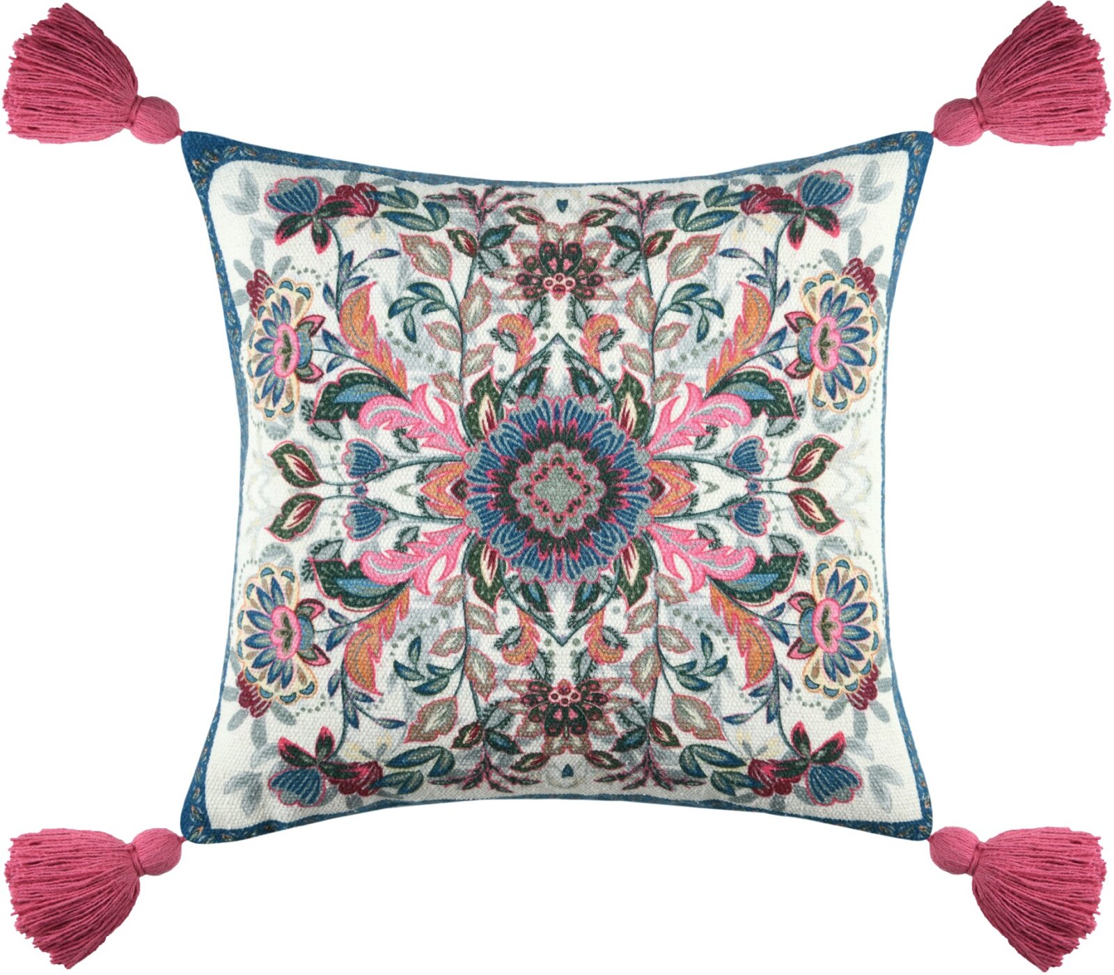 STF Dekokissen Wendekissen orientalisch 40x40cm blau, lila mit Quasten