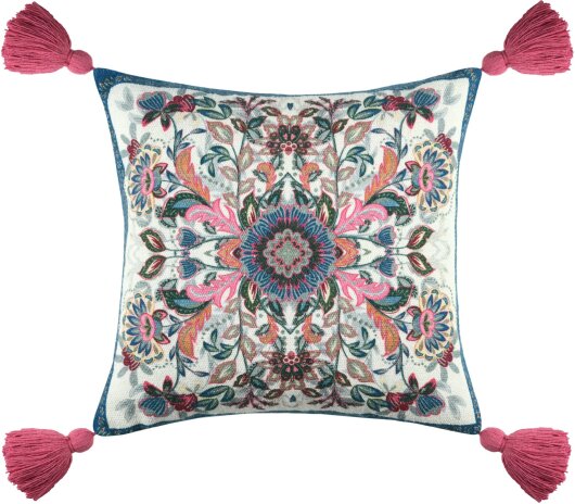 STF Dekokissen Wendekissen orientalisch 40x40cm blau, lila mit Quasten