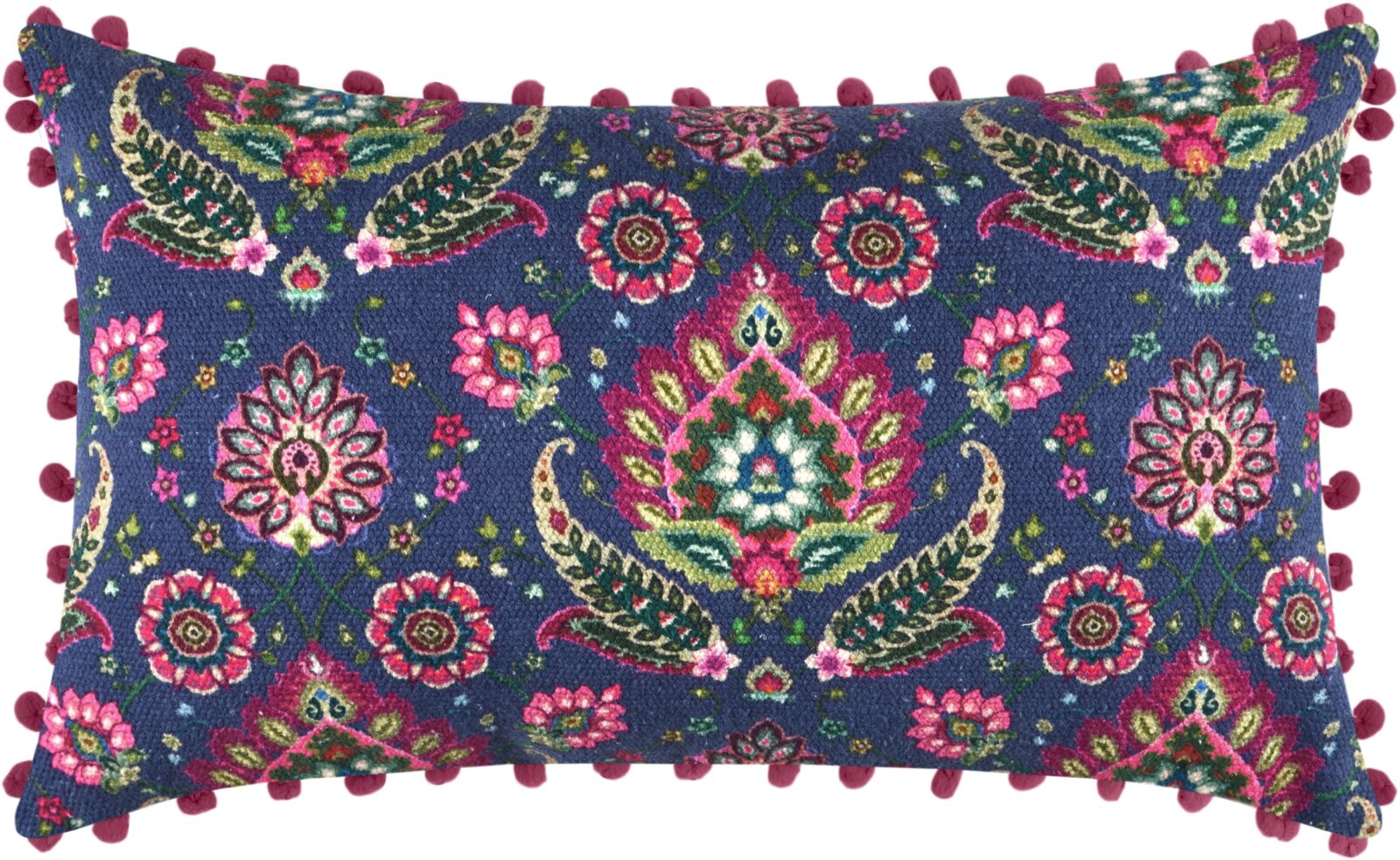 STF Dekokissen Wendekissen orientalisch 50x30cm lila mit Bommel