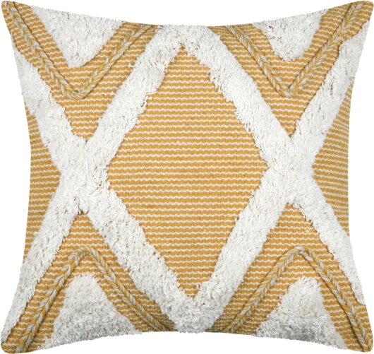 STF Dekokissen Wendekissen im Boho-Look 45x45xcm gelb, weiß