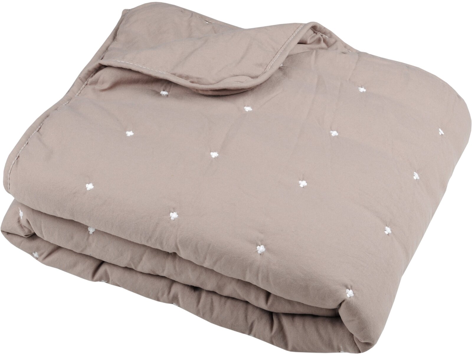 STF Decke einfarbig mit Punktesteppung 160x130cm taupe