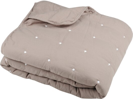 STF Decke einfarbig mit Punktesteppung 160x130cm taupe