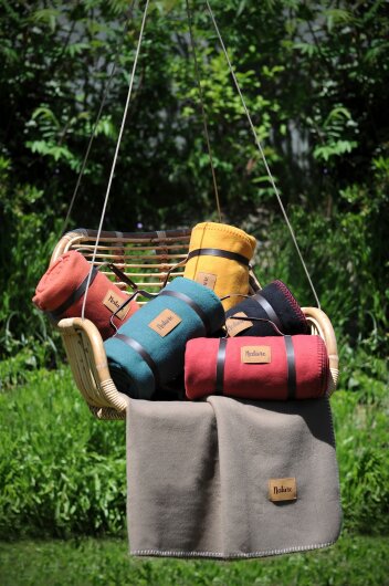 STF Picknickdecke Fleece einfarbig 150x130cm dunkelgrün, petrol