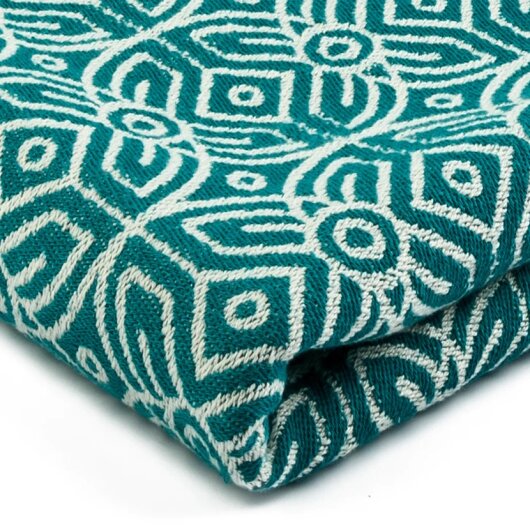 H.O.C.K. Decke Freedom 145x190cm Kreise meets Raute Teal Gelb yaz