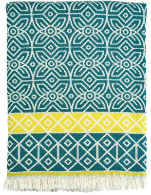 H.O.C.K. Decke Freedom 145x190cm Kreise meets Raute Teal...