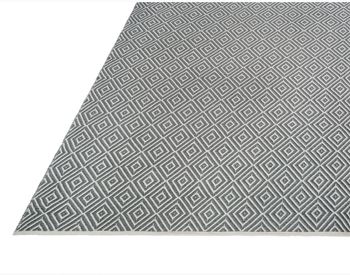 H.O.C.K. Outdoor Teppich Veria grey&white PET 180x270cm grau weiß