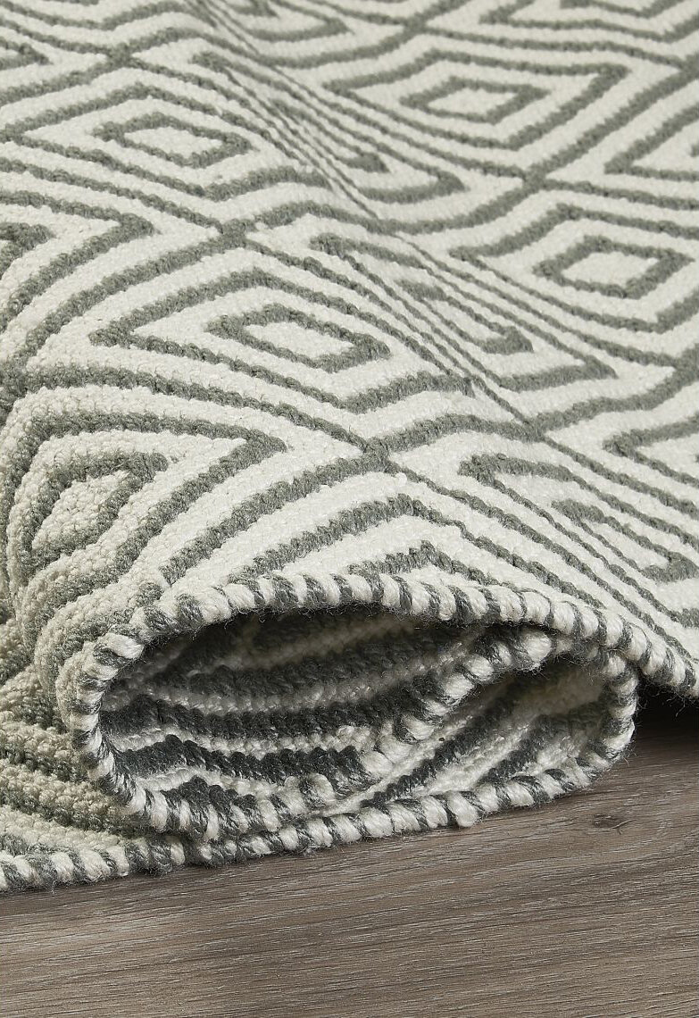 H.O.C.K. Outdoor Teppich Veria grey&white PET 180x270cm grau weiß