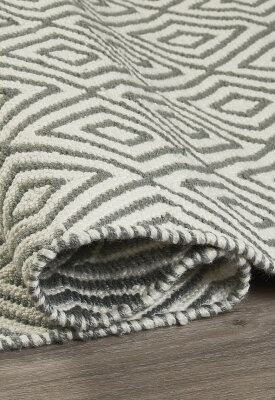 H.O.C.K. Outdoor Teppich Veria grey&white PET 180x270cm grau weiß