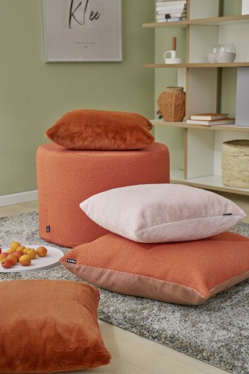 H.O.C.K. Plushy Kissen 70x40cm Fake Fur orange terra