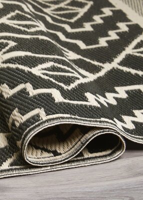 H.O.C.K. Outdoor Teppich Kilimajaro 150x240cm black beige Boho