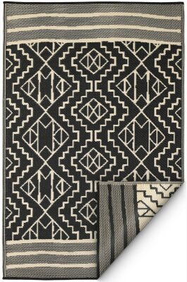 H.O.C.K. Outdoor Teppich Kilimajaro 150x240cm black beige Boho