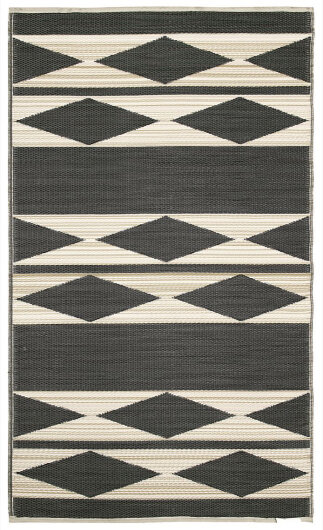 H.O.C.K. Outdoor Teppich Cairo black beige Geometric 120x180cm