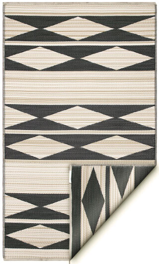 H.O.C.K. Outdoor Teppich Cairo black beige Geometric 120x180cm